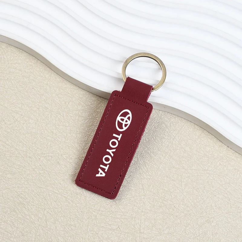 سلسلة مفاتيح جلدية للسيارة كيرينغ نمط جديد بسيط لتويوتا كورولا كامري Rav4 يارس هايلكس بريوس أوريس شر أفينسيس سباق ميراي #5