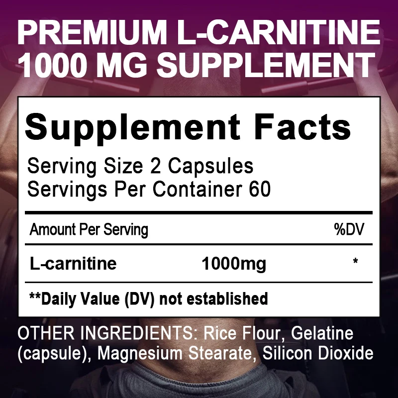 Acetyl L-Carnitine Capsule For Metabolic Energy Fitness Exercise Dietary Supplement Performance&Muscle Recovery Adult