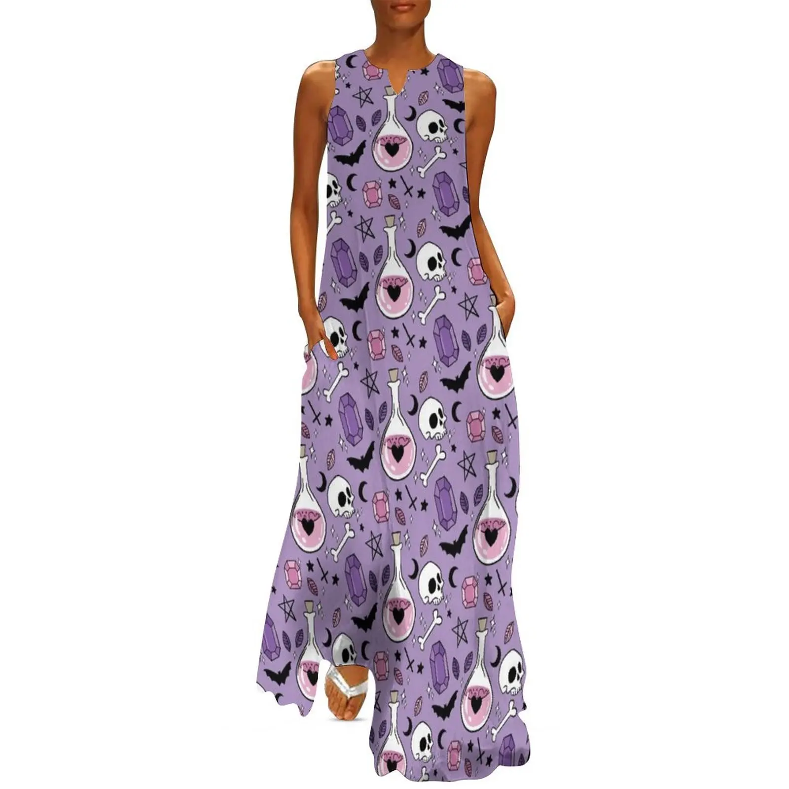 

Bats, Bottles & Bones Pattern Long Dress luxury dresses Dresses for wedding party Bride dresses