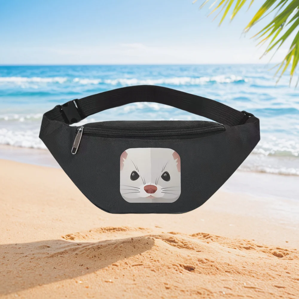 

Cute Mouse Face Design Wallet for Men Waist Backpack Crossbody Chest Bag Street Casual Sporty Fashionable Simple Unique Printed