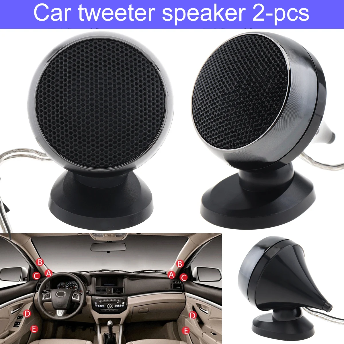 2pcs 150W 12V High Frequency Sound Box Loudspeaker for Car Audio System High Efficiency Dome Tweeter