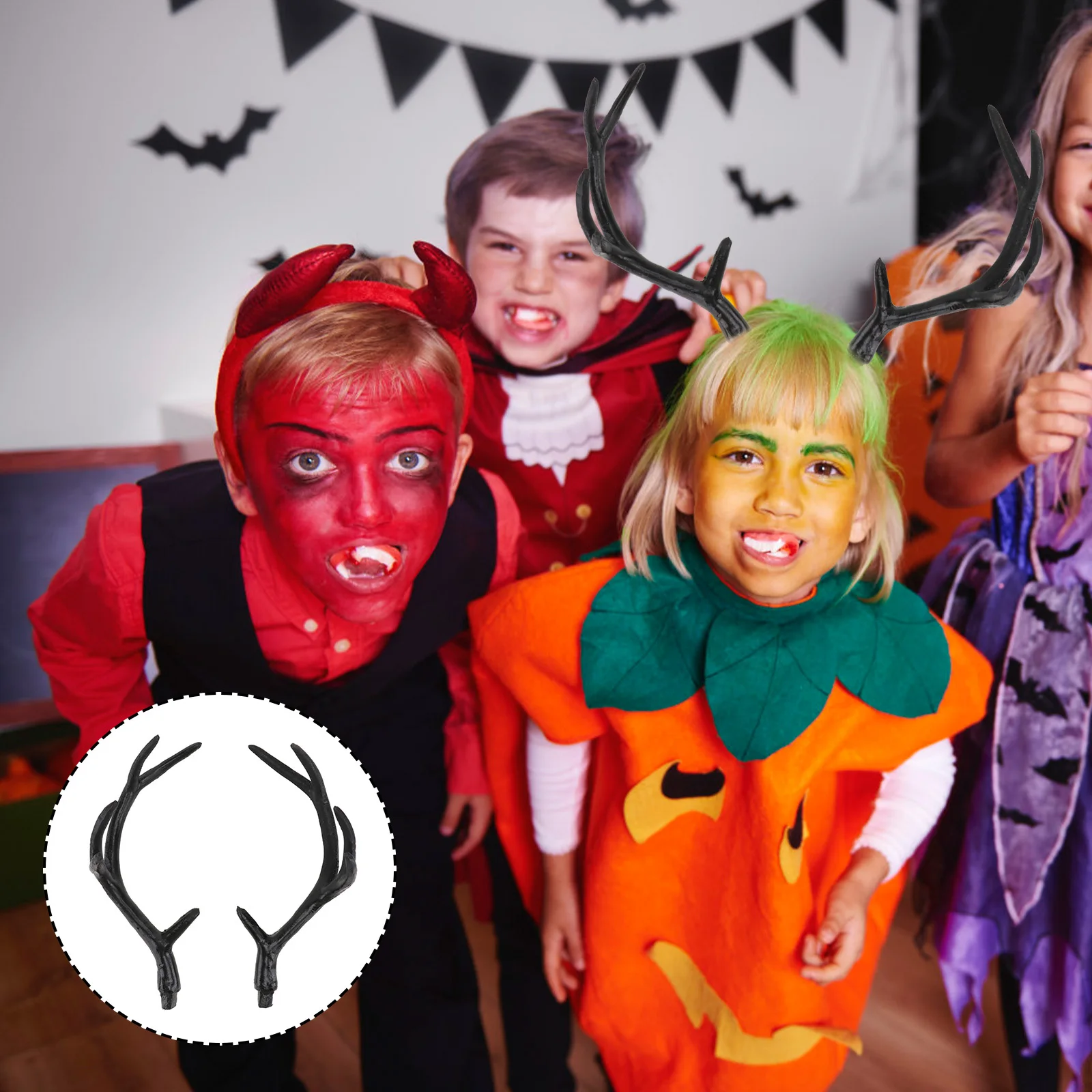 Aro para el pelo de cuerno de ciervo simulado, decoración para tocado artesanal, accesorio de disfraz de Carnaval, adorno artesanal, 1 par