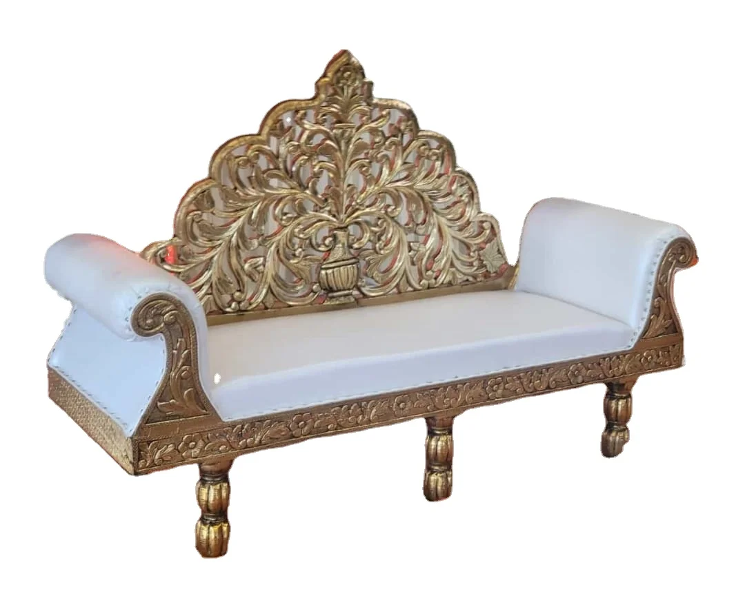 Royal wedding French lounge chair sofa gold foil solid wood carving living room furniture classic lounge chair luxury hotel