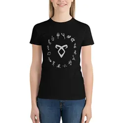 Tutti i rune Symbol - Shadowhunters t-shirt vestiti estivi top estivi magliette grafiche da donna