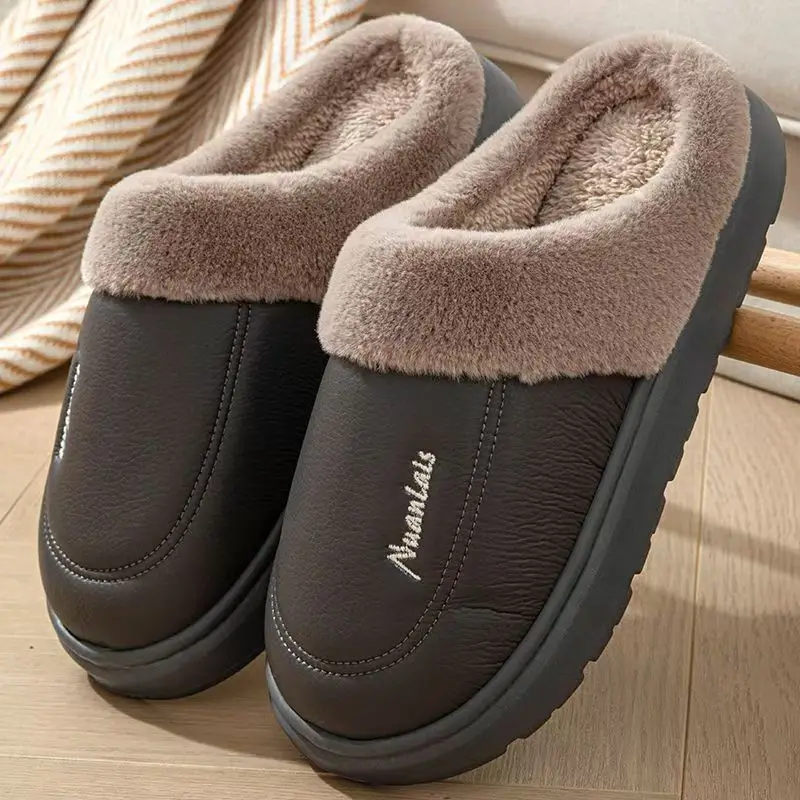 Winter Autumn Home Cotton Slippers With Waterproof Anti-slip Properties Filled With Fleece Providing Warmth Comfort Relaxation