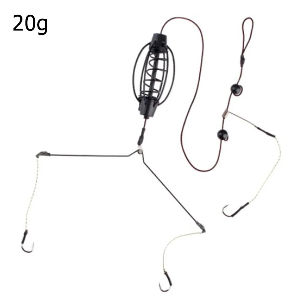 1Pc Carp Fishing Feeder Fish Baits Cage Hook Rig Set Lead Sinker  Inline Method Feeder Tackle Pesca Iscas Tools Accessories