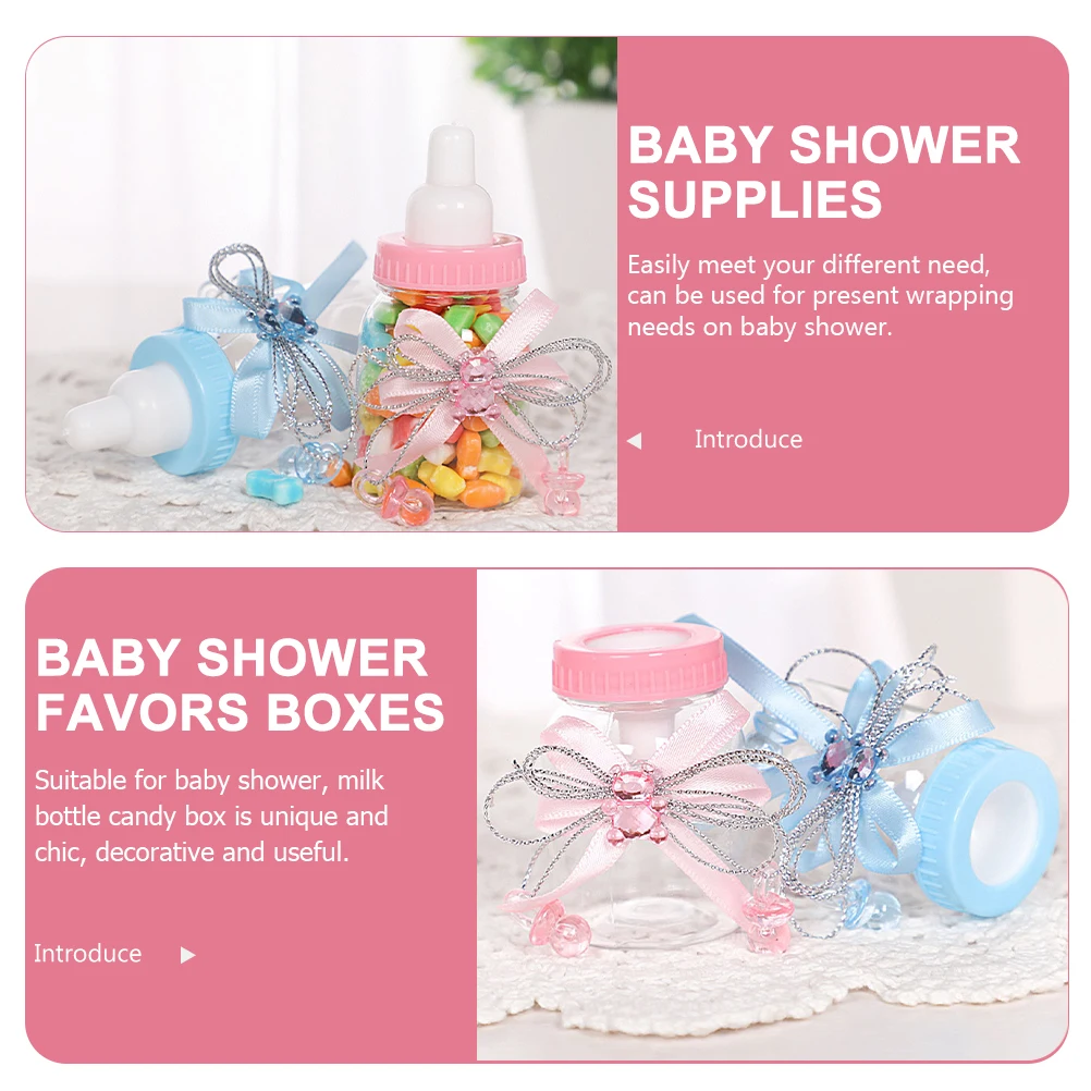 

12 Pcs Packing Box for Baby Shower Pink Favors Containers Small Infant Bottles Gifts Chocolate Decorative Useful