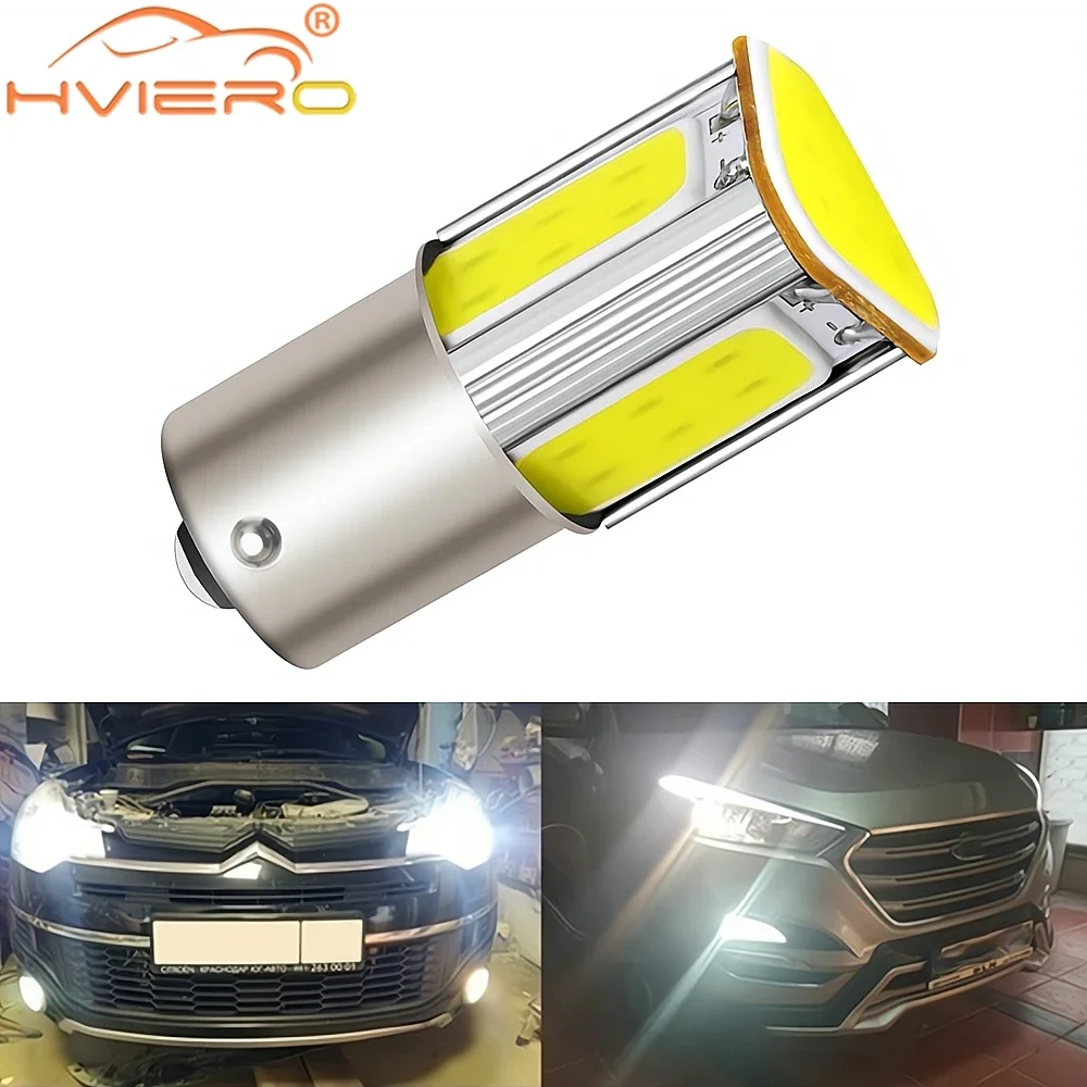 1156 1157 12v3 Cob blanco rojo amarillo Led coches luz de freno Universal marcha atrás lámpara de parada trasera pasta Auto cuatro lados bombilla de curva