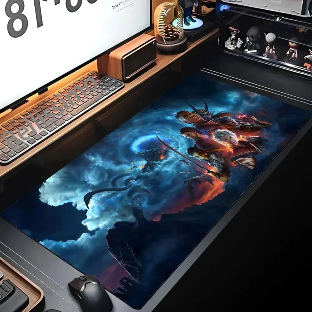 

Game Desk Mats Baldurs Gate 3 Mousepad Rubber Mouse Pad Gaming Accessory Gamer XXL Carpets Computer Locking Edge Keyboard Mats