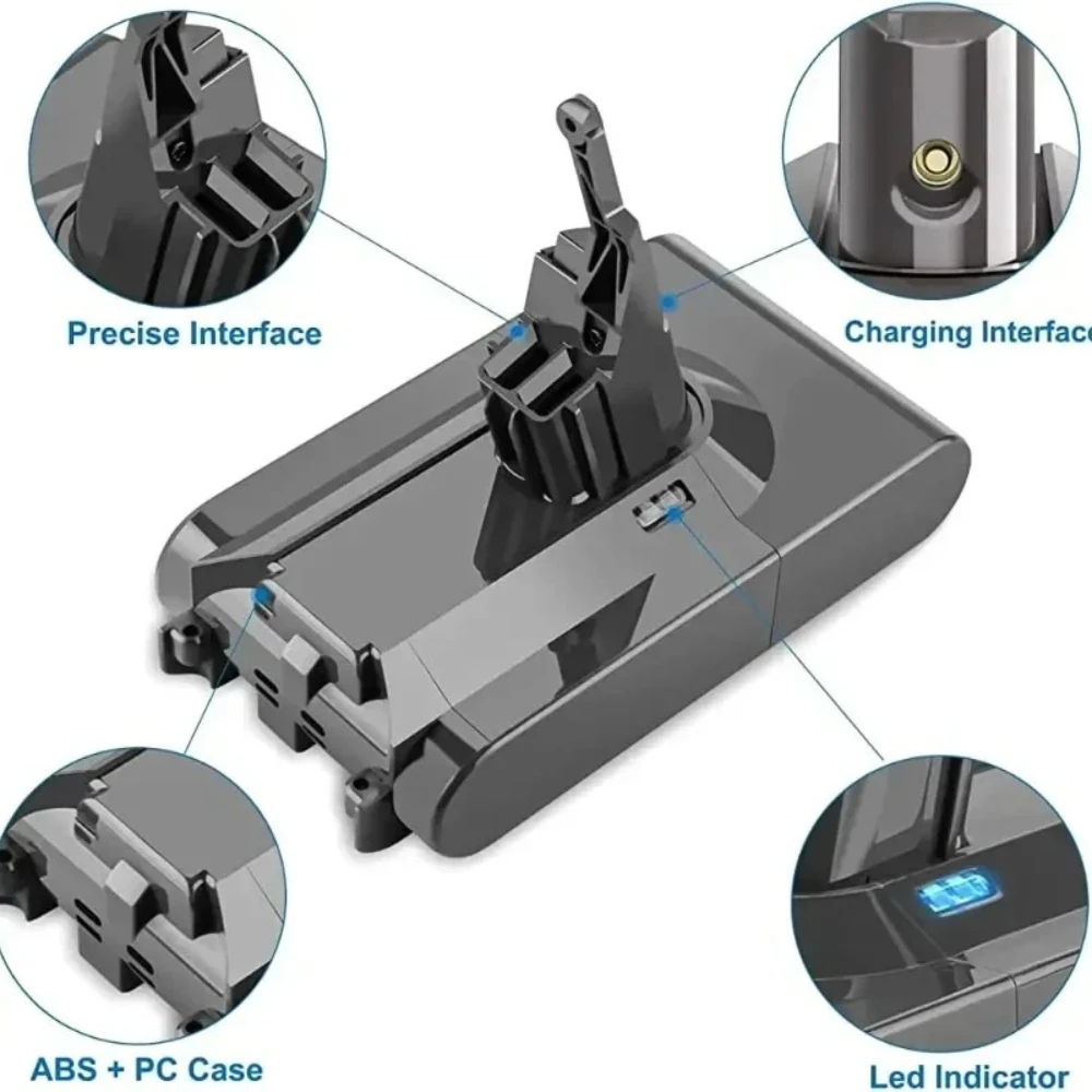 For Dyson V8 Absolute Handheld Vacuum Cleaner for Dyson V8 SV10 Battery 21.6V 8000mAh Replacement Battery.