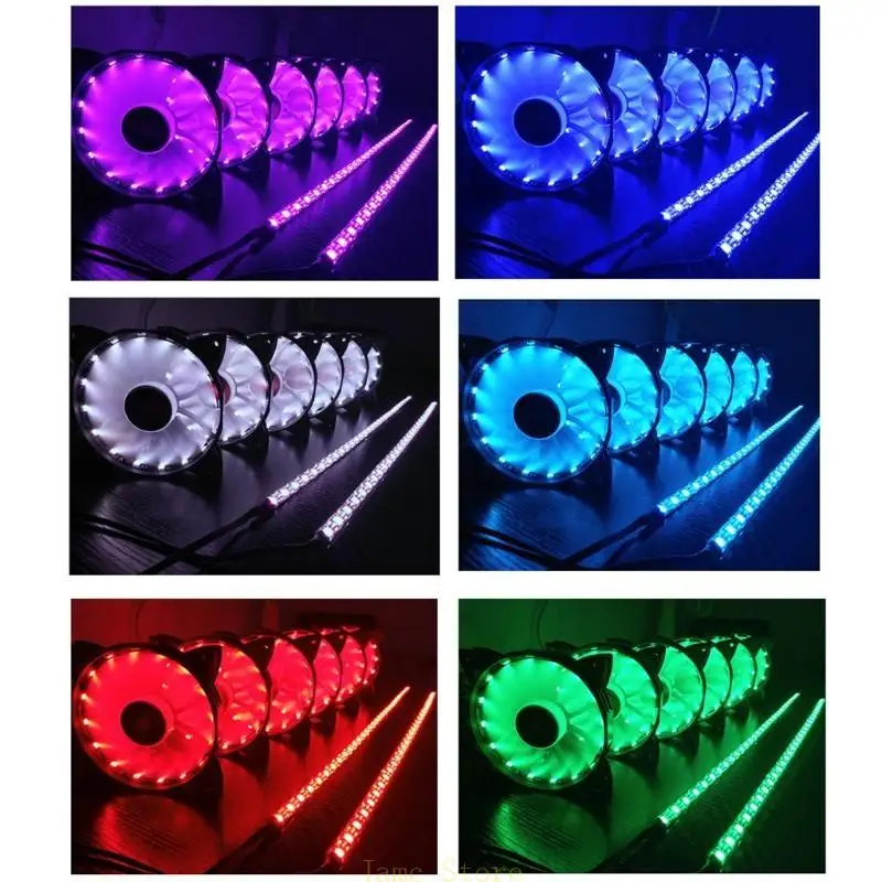 LX0B RGB LED 120mm for Case Fan,Quiet Edition High Adjustable Color LED for C