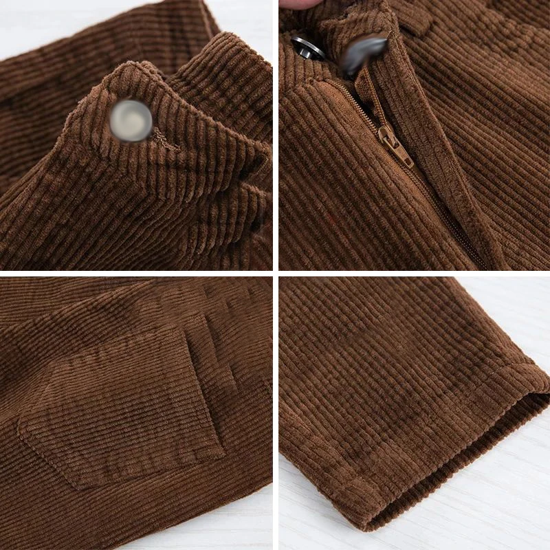 Imagem -06 - Mãe Cintura Alta Corduroy Calças Retas Mulheres Casual Escritório Baggy Pantalones Primavera Outono Tamanho Grande 35 Calças Coreano ol Sweatpant