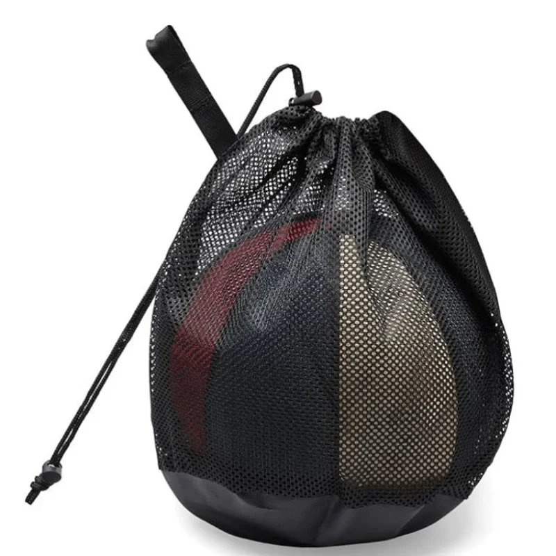Portable Drawstring Basketball Backpack Mesh Bag Football Soccer Volleyball Ball Storage Bags Outdoor Sports Traveling