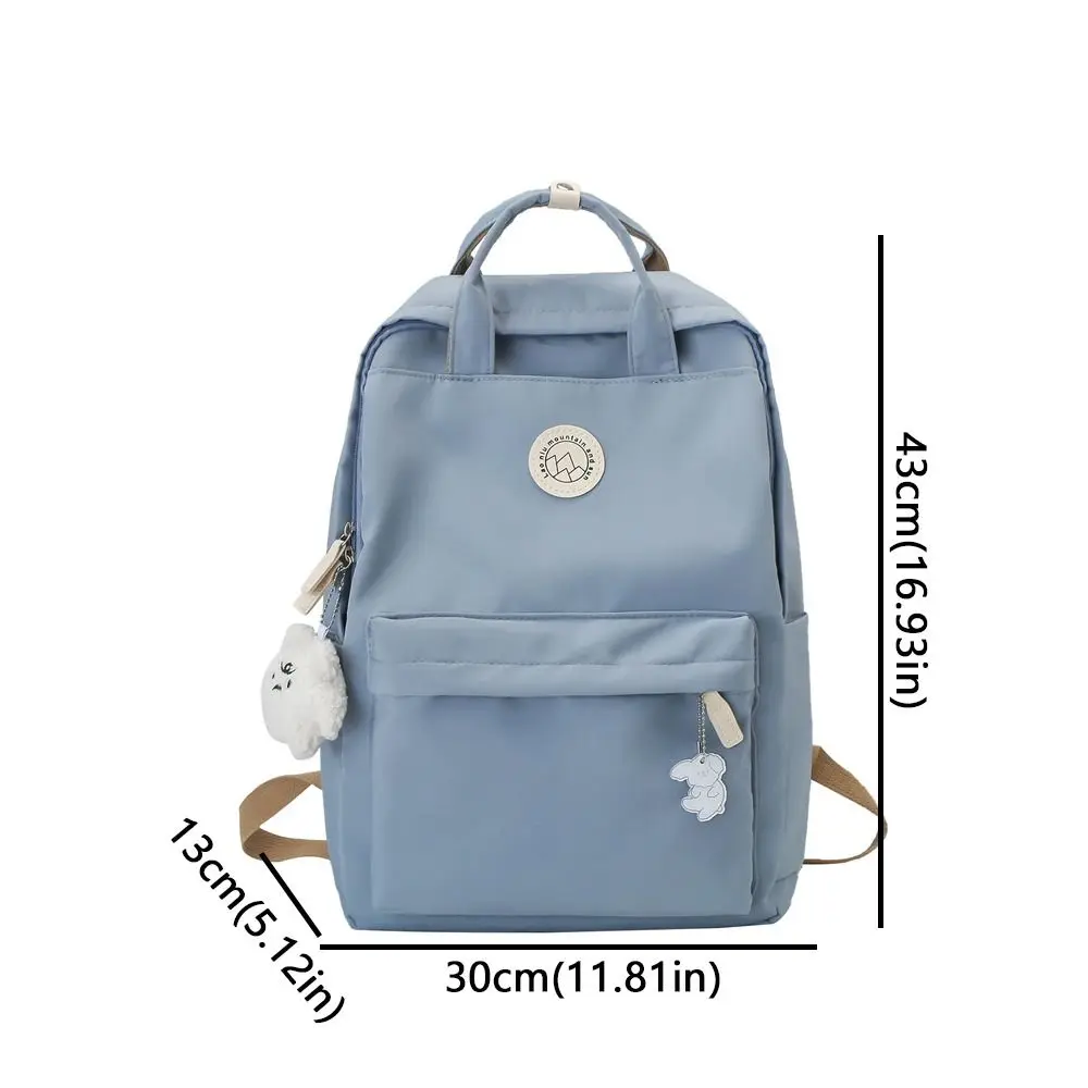 Leichter, wasserdichter Damen-Rucksack aus Nylon, großer Reiserucksack, ergonomische, einfarbige Laptop-Büchertasche für Teenager – Detail 1
