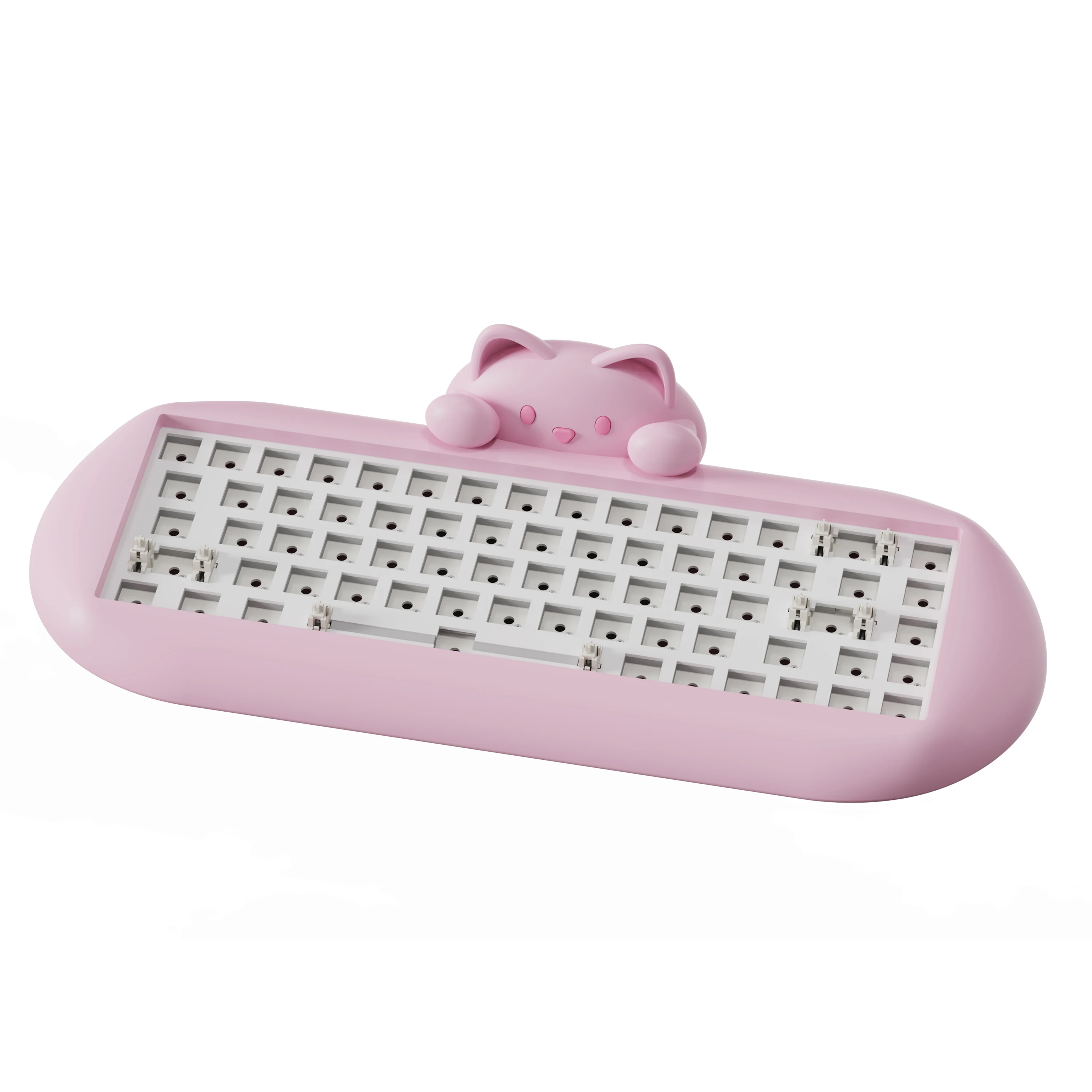 

YUNZII C68 Custom DIY 65% Barebone Cute Cat Silicone Hot Swappable Wireless Ergonomic RGB Mechanical Keyboard Kit