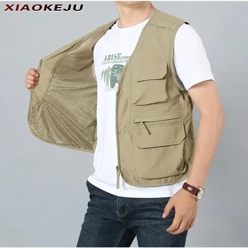 Photographer Sleeveless Luxury Vest Men's Jacket Professional Clothing Outdoor Work Camping MAN Jackets Fishing