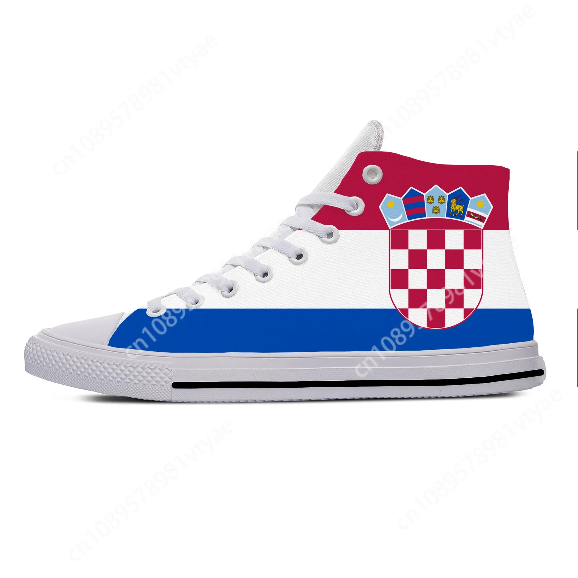 

Croatia Croatian Flag Patriotic Pride Cool Funny Casual Cloth Shoes High Top Lightweight Breathable 3D Print Men Women Sneakers