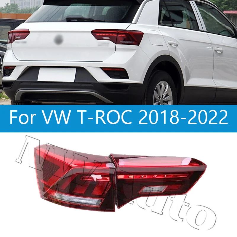 Car Rear Tail Light For VW T-ROC 2018-2022 Turn Signal Lamp Warning Brake Light Car Accessories
