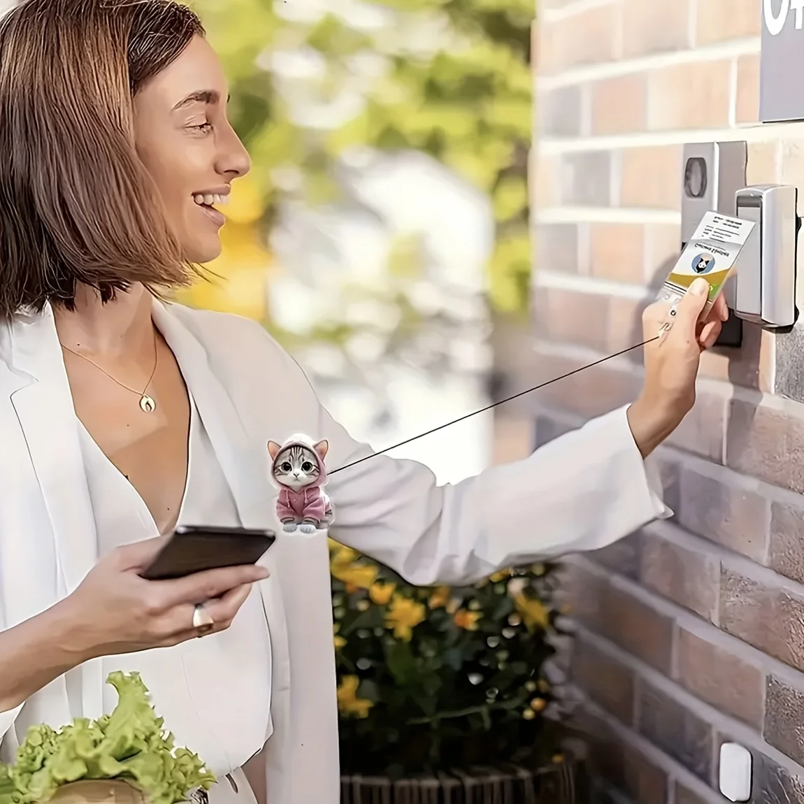 1 قطعة بكرة شارة قابلة للسحب على شكل قطة لطيفة مع مشبك معدني، 360 درجة °   خطاف دوار للممرضات/المكتب/الشركات/المناسبات/عامل المكاتب