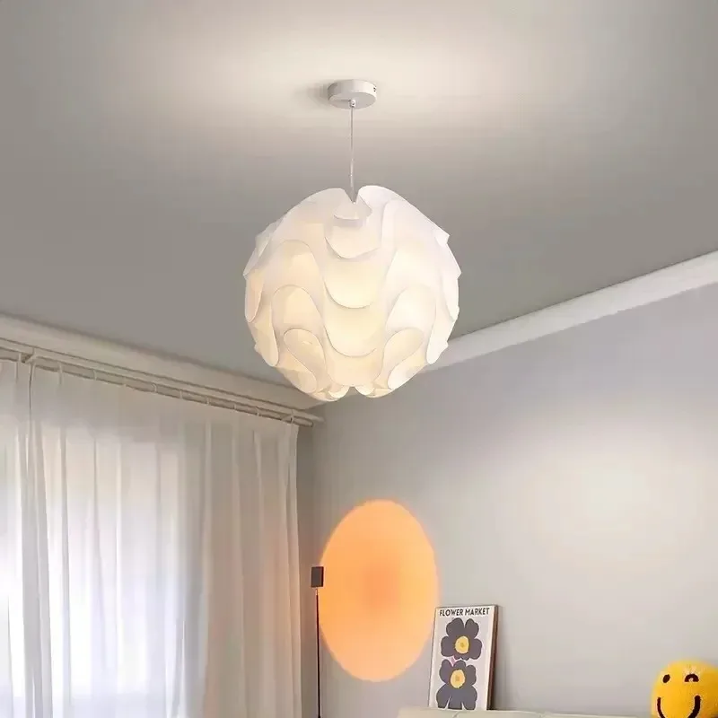 ضوء قلادة أكريليك بسيط على شكل موجة مع مقبس E27 مثالي لغرف النوم #5