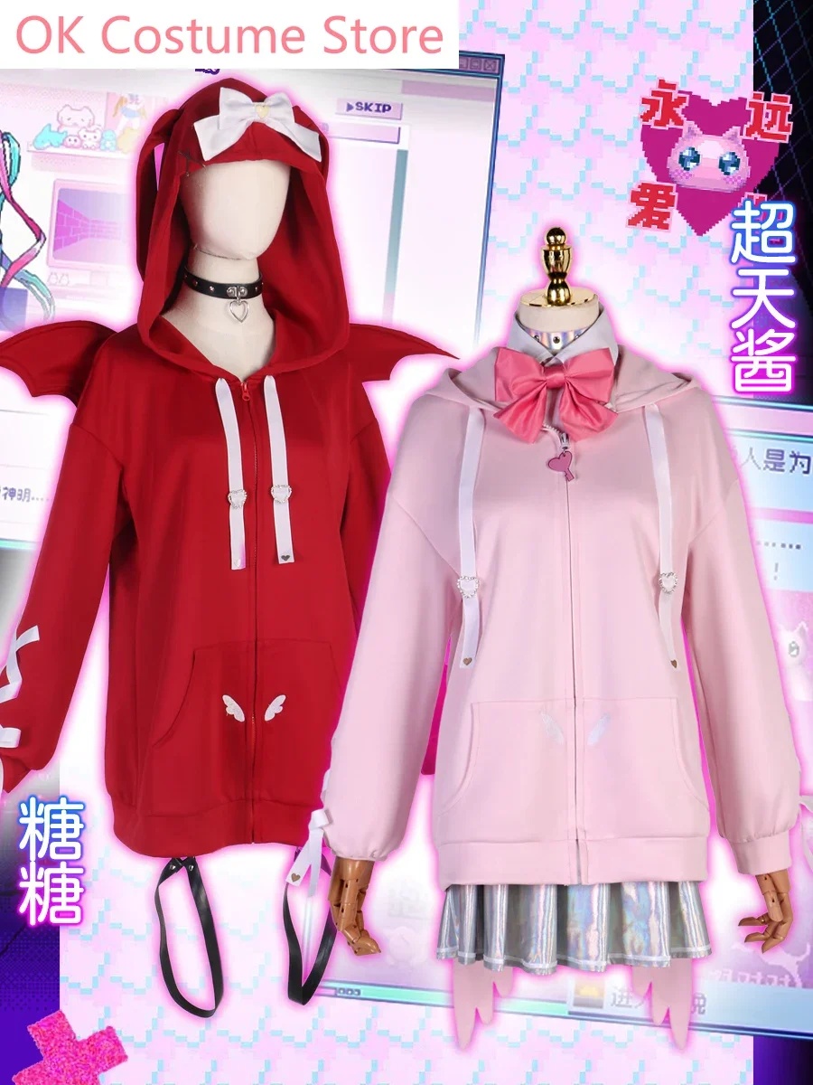 Needy Girl Overdose Cos Sweatshirt Ame Kangel Cute Little Devil Everyday Cosplay Costume Cos Game Anime Party Uniform Hallowen