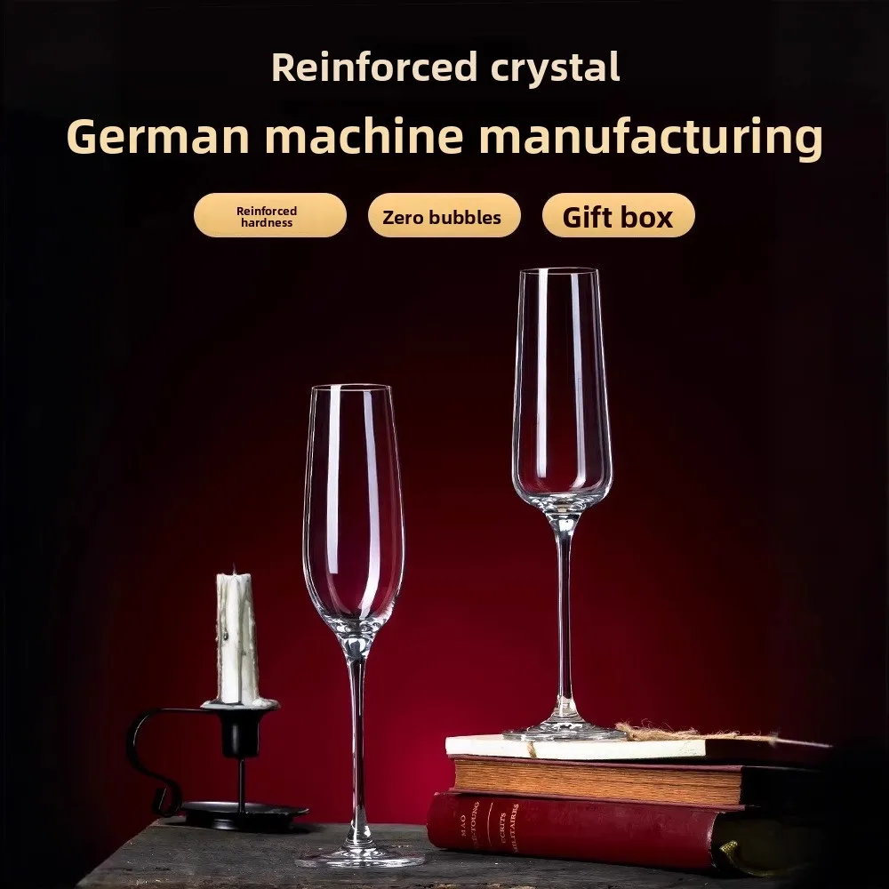 Crystal glass tall champagne glass wedding gift box European pair of sparkling wine glasses household set creative sweet wine