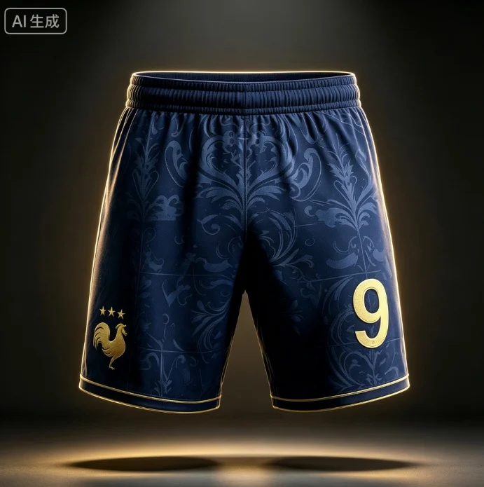 2026 Frankreich Team Mbappé Nr. 10 Fußballshorts, 3D-Allover-Print kurze Hosen, Unisex Familien-Matching Fan-Sportbekleidung für Kinder – Detail 4