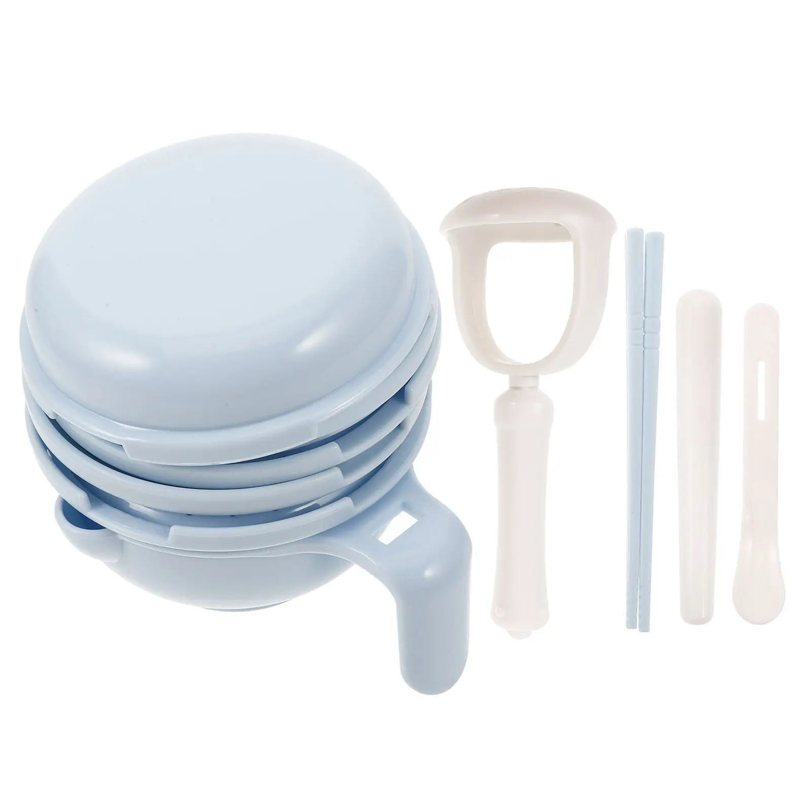 

Versatile Baby Food Maker Manual Grinder Sky-Blue Toddler Masher Bowl Fruits Vegetables Non-Slip Base Detachable Design