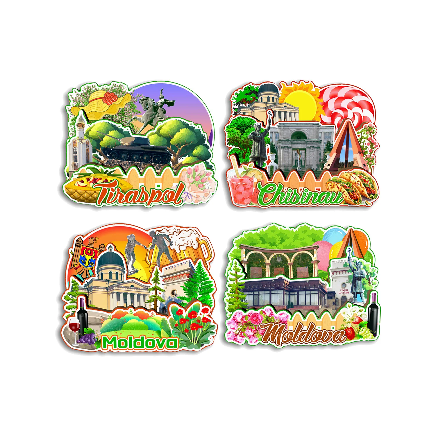 Chisinau Tiraspol Moldova Fridge Magnet Travel Souvenir Gift Handmade Decorative Refrigerator Sticker Home