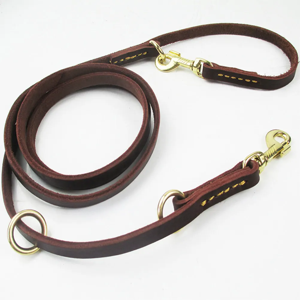 

1Pcs Premium Full-Grain Double-Headed Dog Leash 2. Adjustable Traction Rope for Two Pets Walking Jogging Hiking