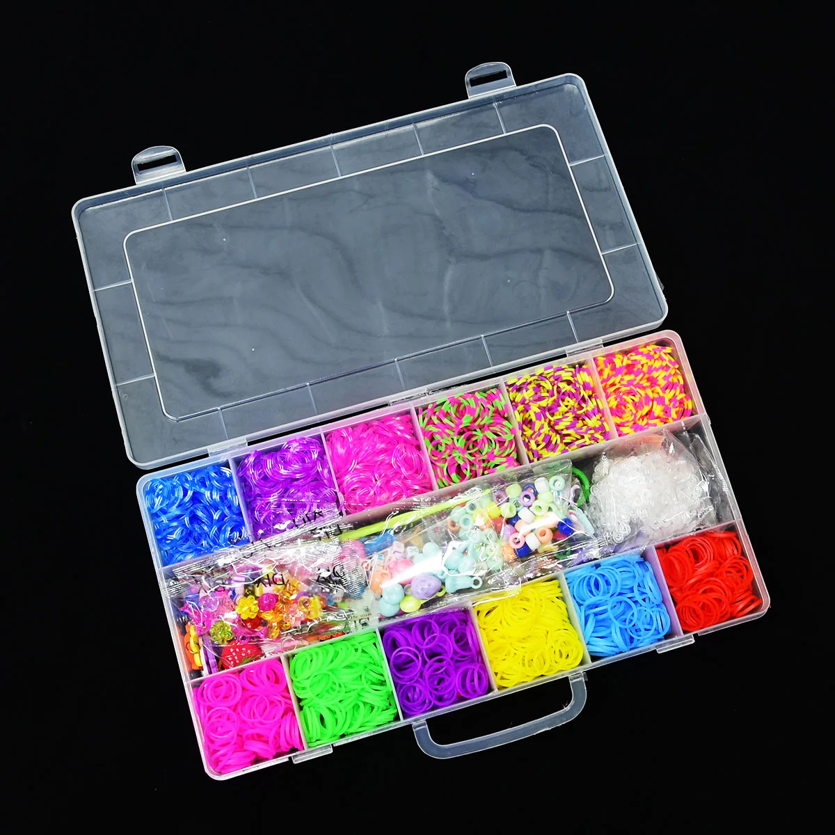 DIY elastisch rubberen lint gereedschapskist geweven armband handgemaakt meisje cadeau kinderspeelgoed regenboog armband weefgetouw maken kit