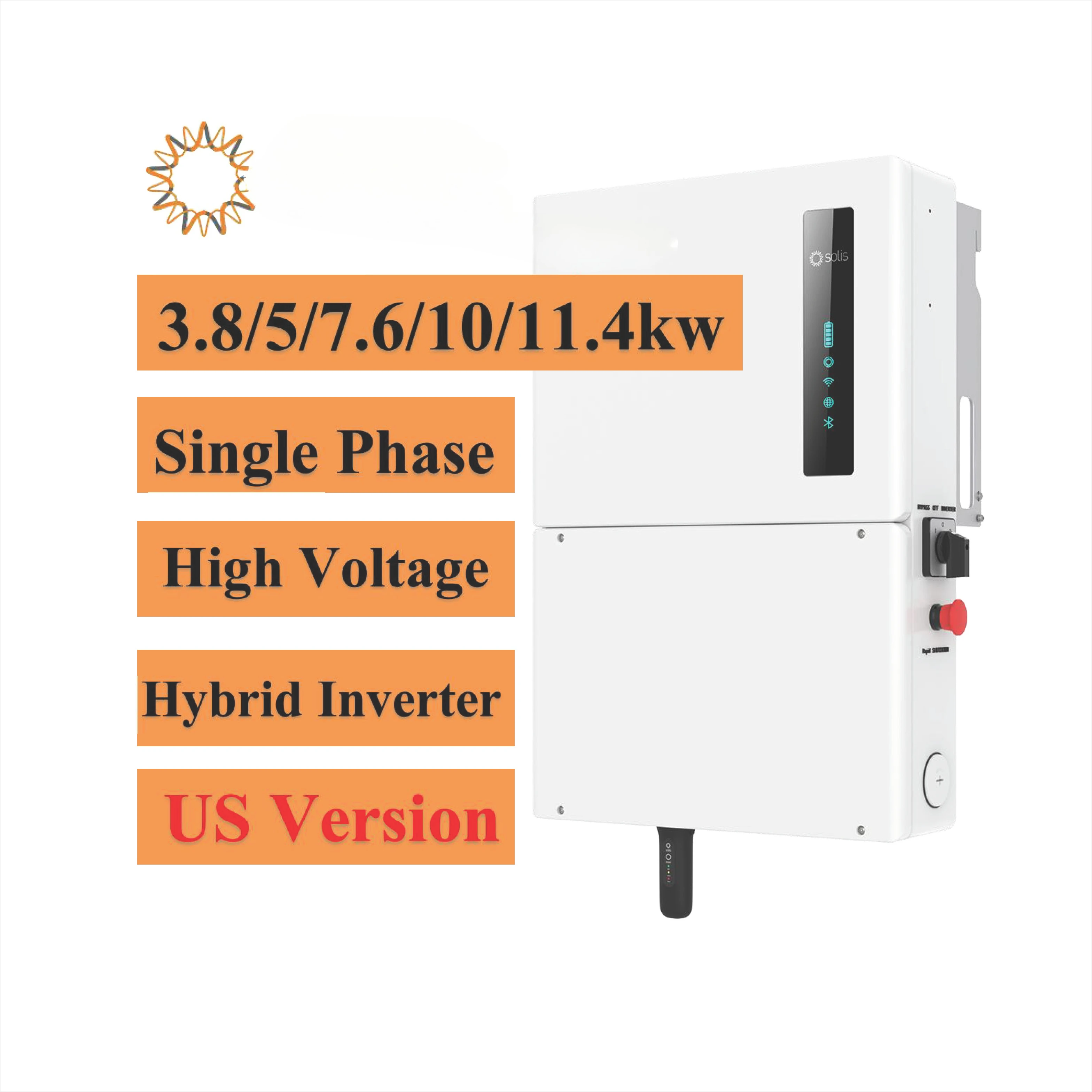 

Высококачественные инверторы для накопления энергии Ginlong Solis S6-EH1P(3.8-11.4)K-H-US 3.8кВт, трехфазные, высоковольтные