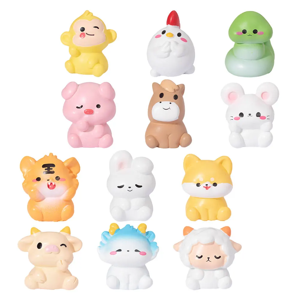 

12 Pcs Miniature Garden Animal Figurines Resin Decorative Accessories Lifelike Design Versatile Placement Use