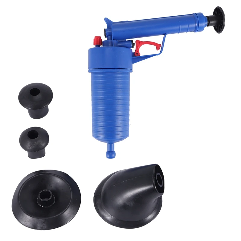 Air Power Drain Gun High Pressure Powerful Manual Sink Plunger Opener Cleaner Pump For Bath Toilets Bathroom Shower Kitchen Clog