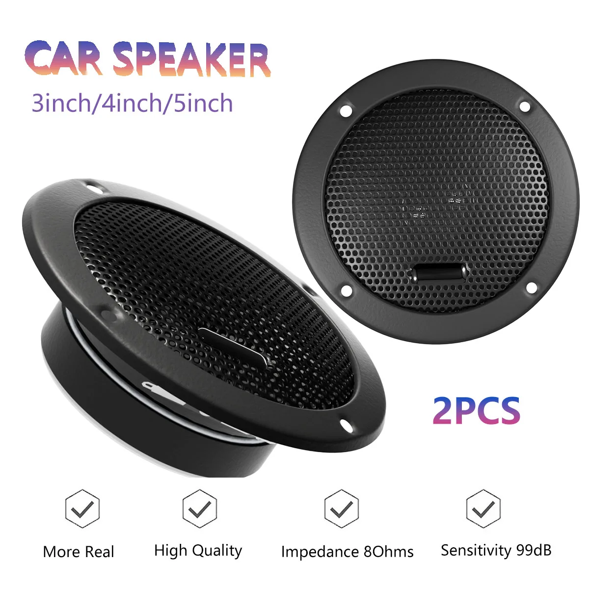 

2PCS 3/4/5'' Car Speaker 100/120/150W Car Auto Music Stereo Full Range Frequency Speaker Car Power Loud Dome Tweeter Loudspeaker