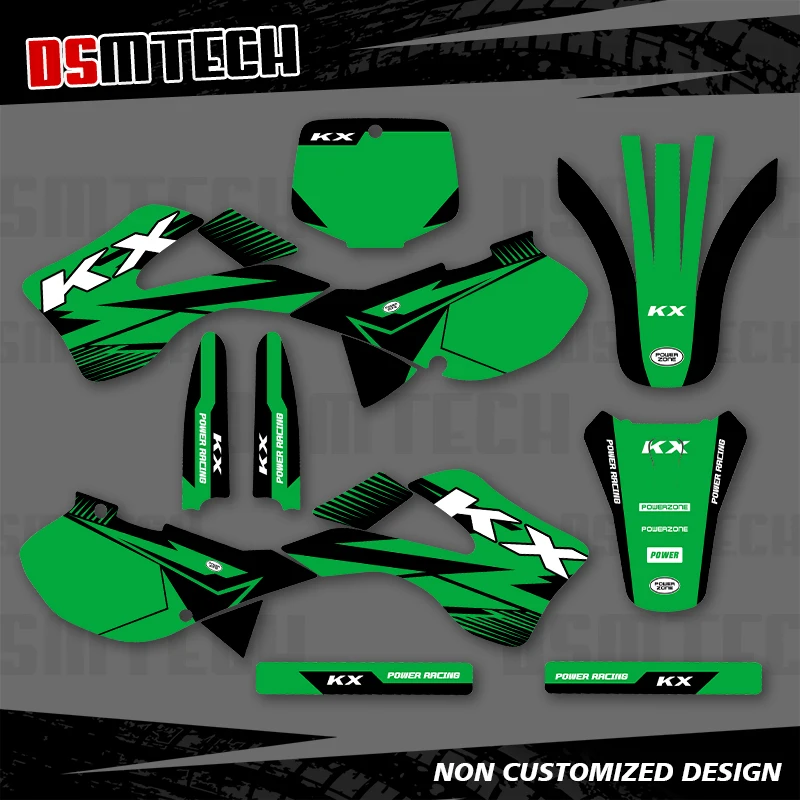 

DSMTECH для Kawasaki KX125 KX250 KX 125 250 1999 2000 2001-02 полная графика наклейки мотоцикл фон на заказ 004