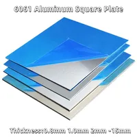 6061 Aluminum Square Plate Flat Aluminum Sheet DIY Frame Metal Plate Thickness 0.8/1/2/3/5/8-15mm Width 100~300mm Customizable