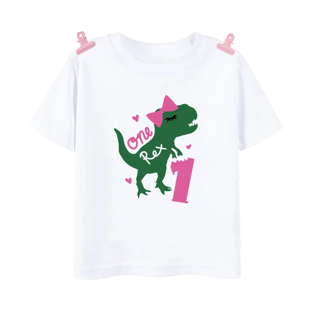 Dinosaur Birthday 1-9 Shirt T-Shirt Wild Tee Girls Party Outfit T Shirt Dinosaur Theme Clothes Kids Gifts Fashion Tops Tshirt