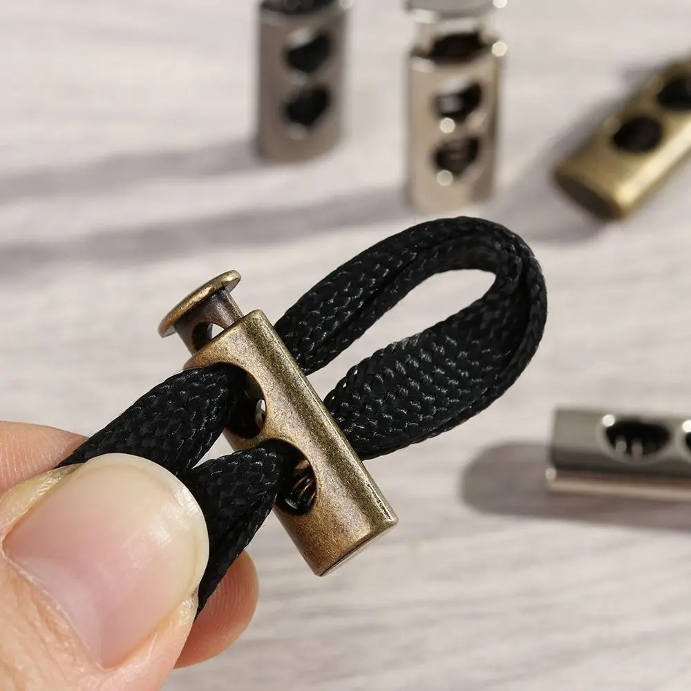 10pcs 4 Colors Apparel Sewing Accessories DIY Metal Clamp Stopper Cord Double Hole Stoppers Lock Toggle