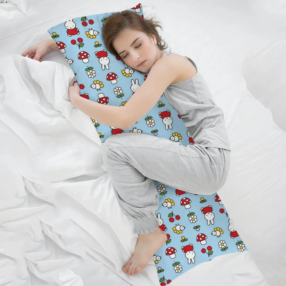 M-Miffy Kissenbezug, rechteckiger Kissenbezug für Zuhause, Sofa, Wohnzimmer, 51 x 137 cm, Dakimakura-Hülle – Detail 5