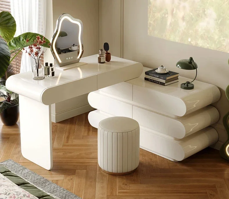

Nordic Cream Style Solid Wood Dresser Chest of Drawers Integrated