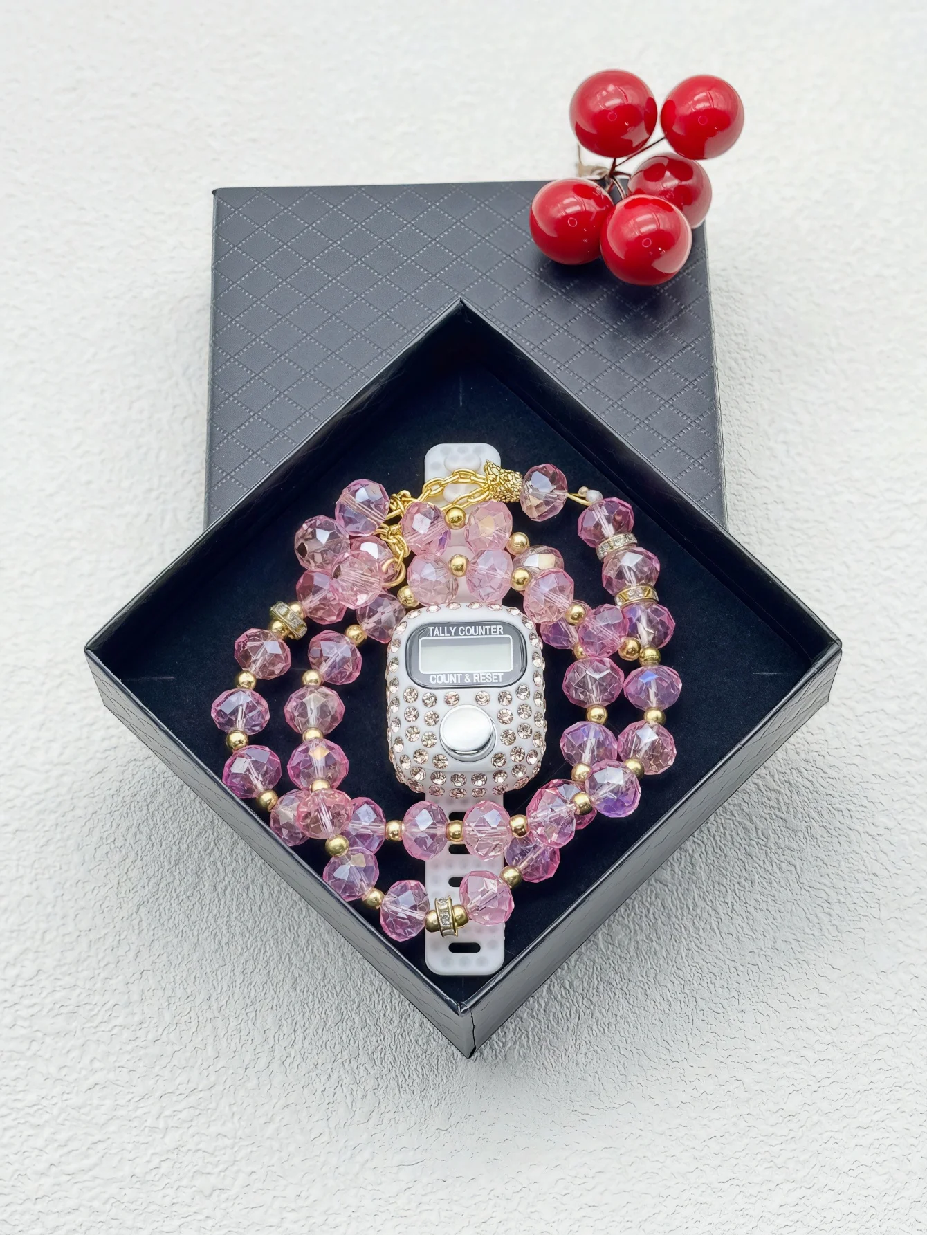 Mini Ring Counter Diamond-studded Portable Tally Counter Flow Counting Beads Gift Set