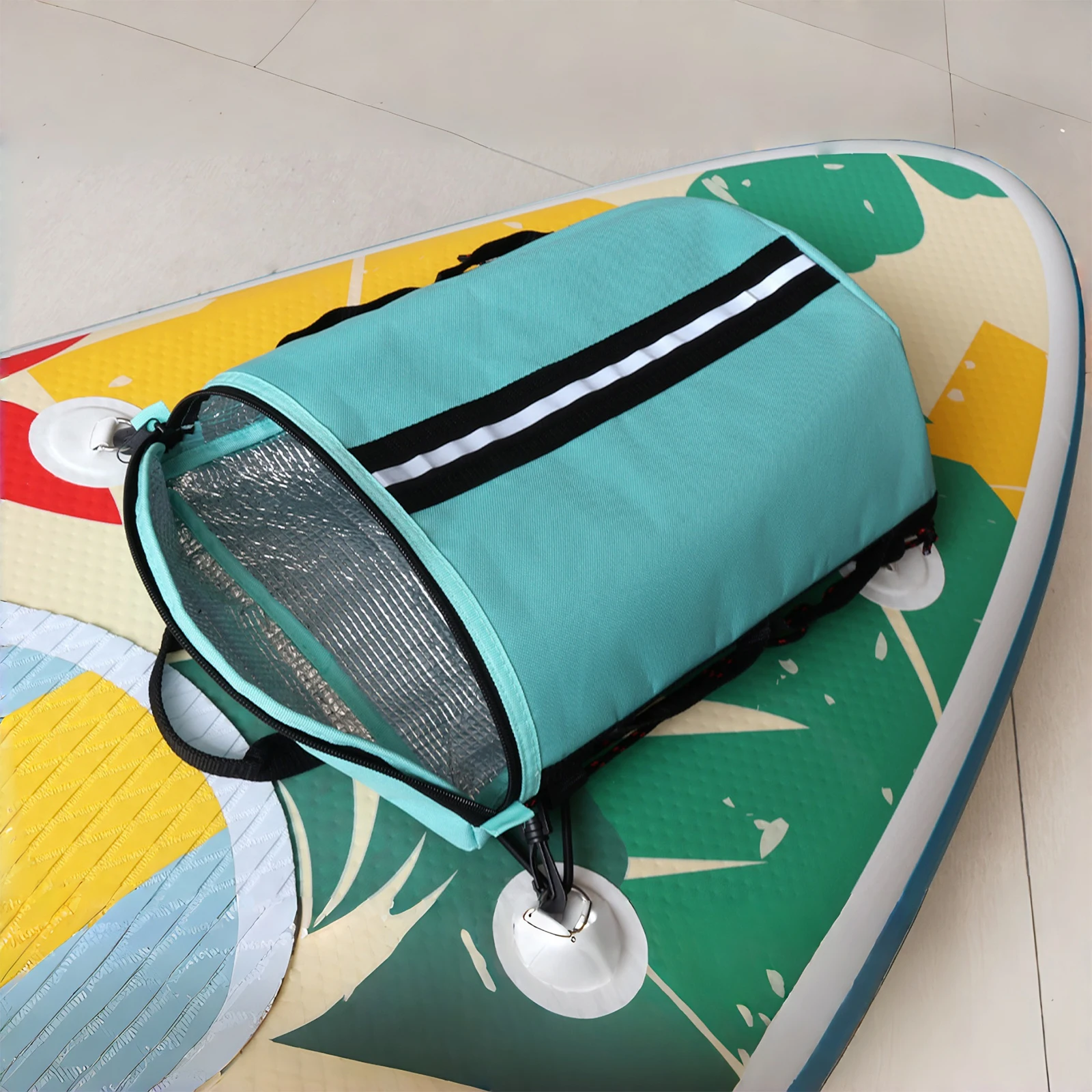 Surfboard Quick-Drying Bag with 4 Hooks and Carry Handle 360° Rotatable Buckle for Outdoors Activities Sports Surfing Drawing