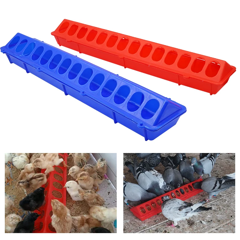 50cm Chicken Pigeon Feeder Gound Flip-Top Poultry Feeder Trough Chicken farming tool Pheasant feeding bucket Chick