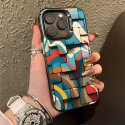 Colorful blocks Phone Case For Funda iphone 16 Pro Cover Coque  15 14 13 12 11 Pro 14Pro 13Pro Max X XS Max XR SE 7 8 Plus Capa