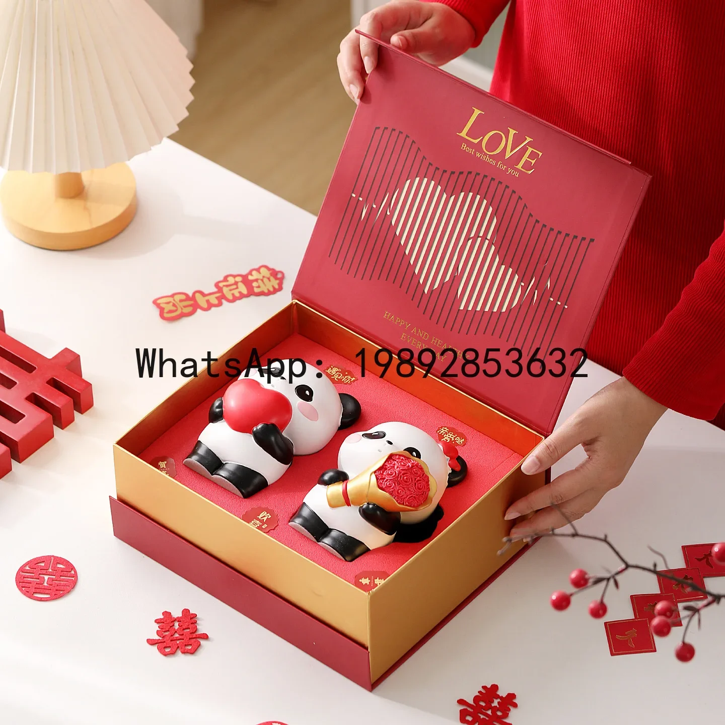 CB panda wedding gift for newcomers, engagement couple gift box set, girlfriends and sisters, souvenir ornament