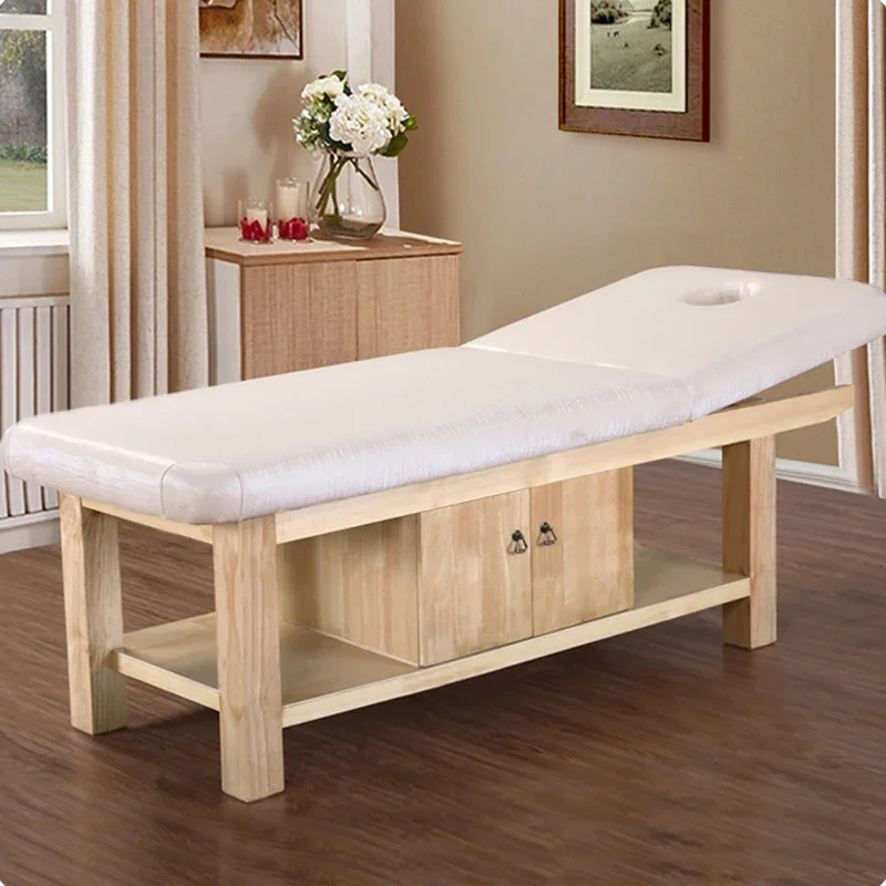 Italian Style Multifunctional Massage Tables Beauty Salon Modern Solid Wood Massage Tables Foot Bath Furniture Massagebett HBMT