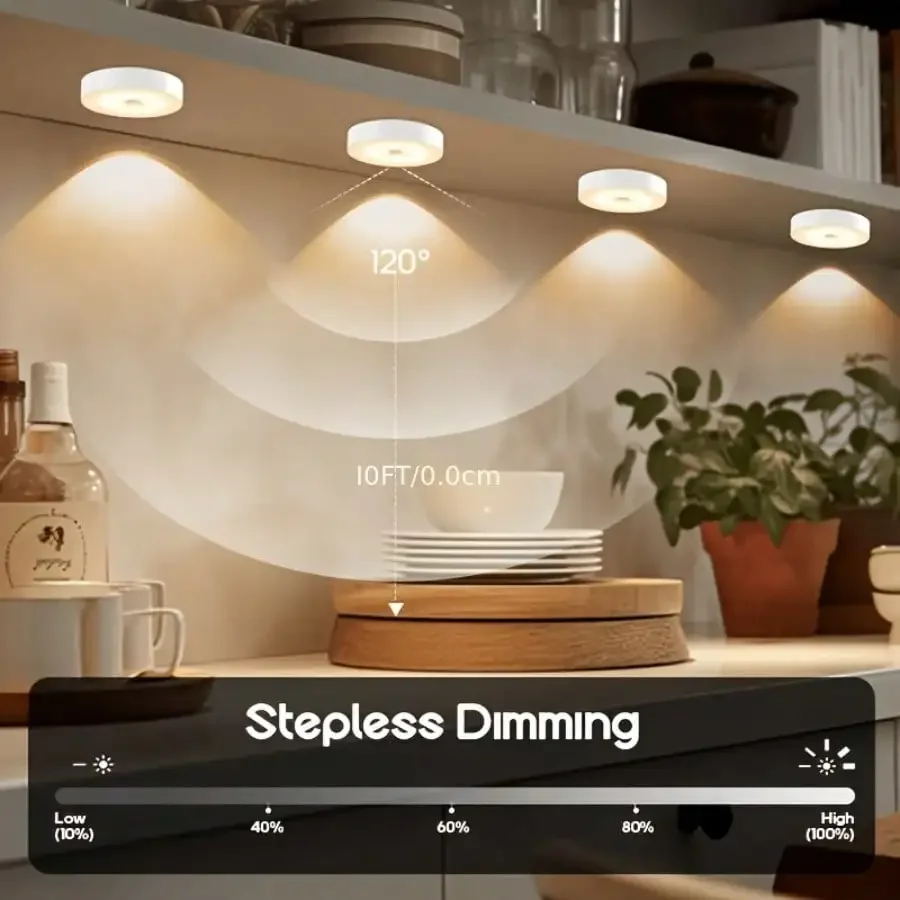 5-Pack Motion Sensor Night Lights With Touch-Controlled Stepless Dimming, USB Rechargeable LED Eye-Care Lights With Magnetic Installation, Suitable For Stairs, Hallways, Bedrooms, Wardrobes, And More