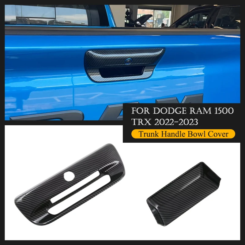 

For Dodge Ram 1500 TRX 2022 2023 Rear Trunk Handle Panel Trim Decoration Cover ABS Carbon Fiber Car Styling Interior Accessories