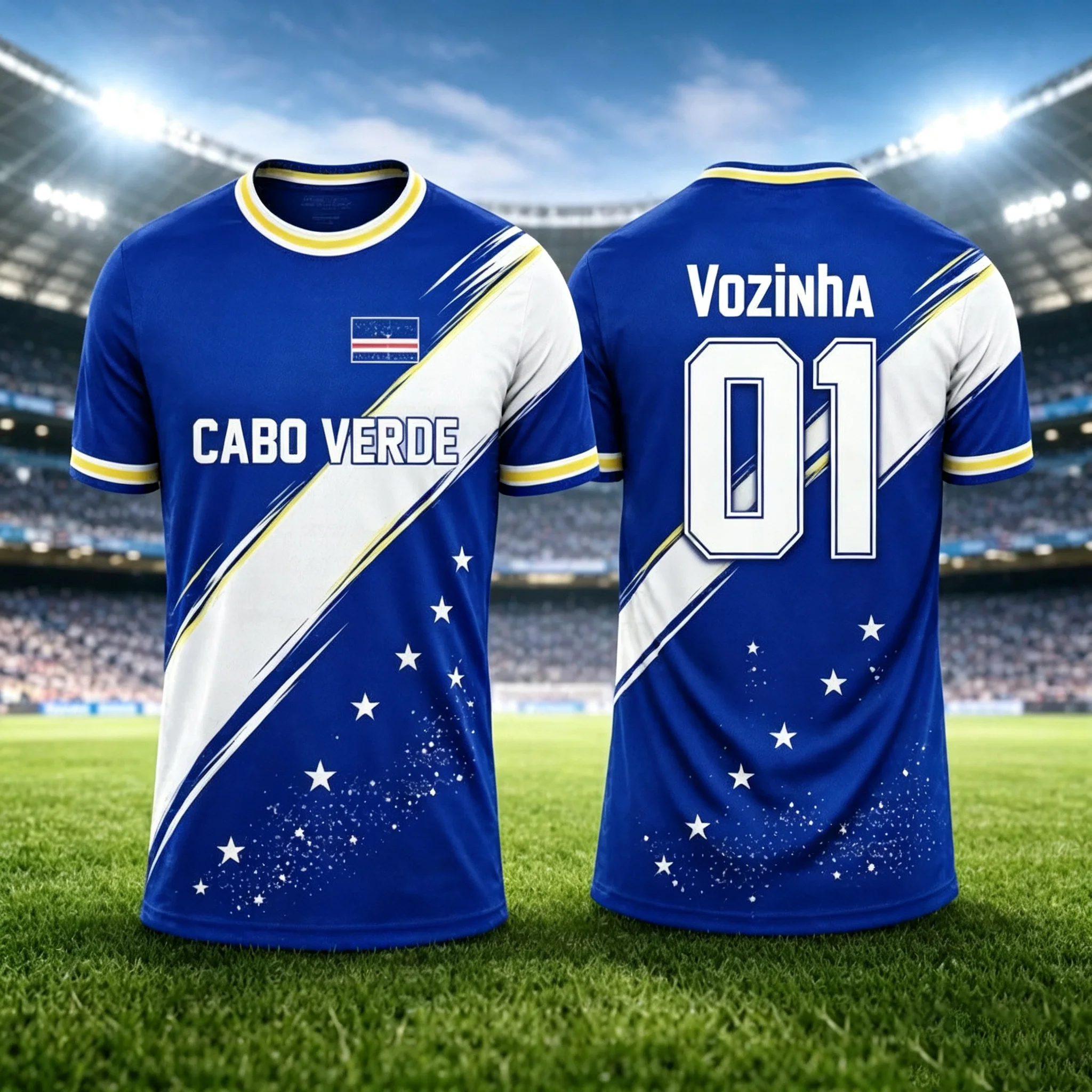 2026 New Cape Verde Quick Dry Football Jersey, Crew Neck Moisture Wicking Fan Tee, Unisex Family Soccer Training Shirt